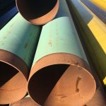 stalen buizen met een groene epoxy coating