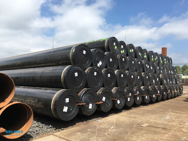 Steel Pipes O 610 X 17 5 Mm With Black Pe Coating Solines