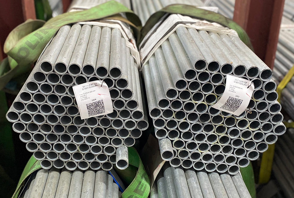 Batch of galvanised tubes Ø 33.7 x 2.65 mm Solines BV