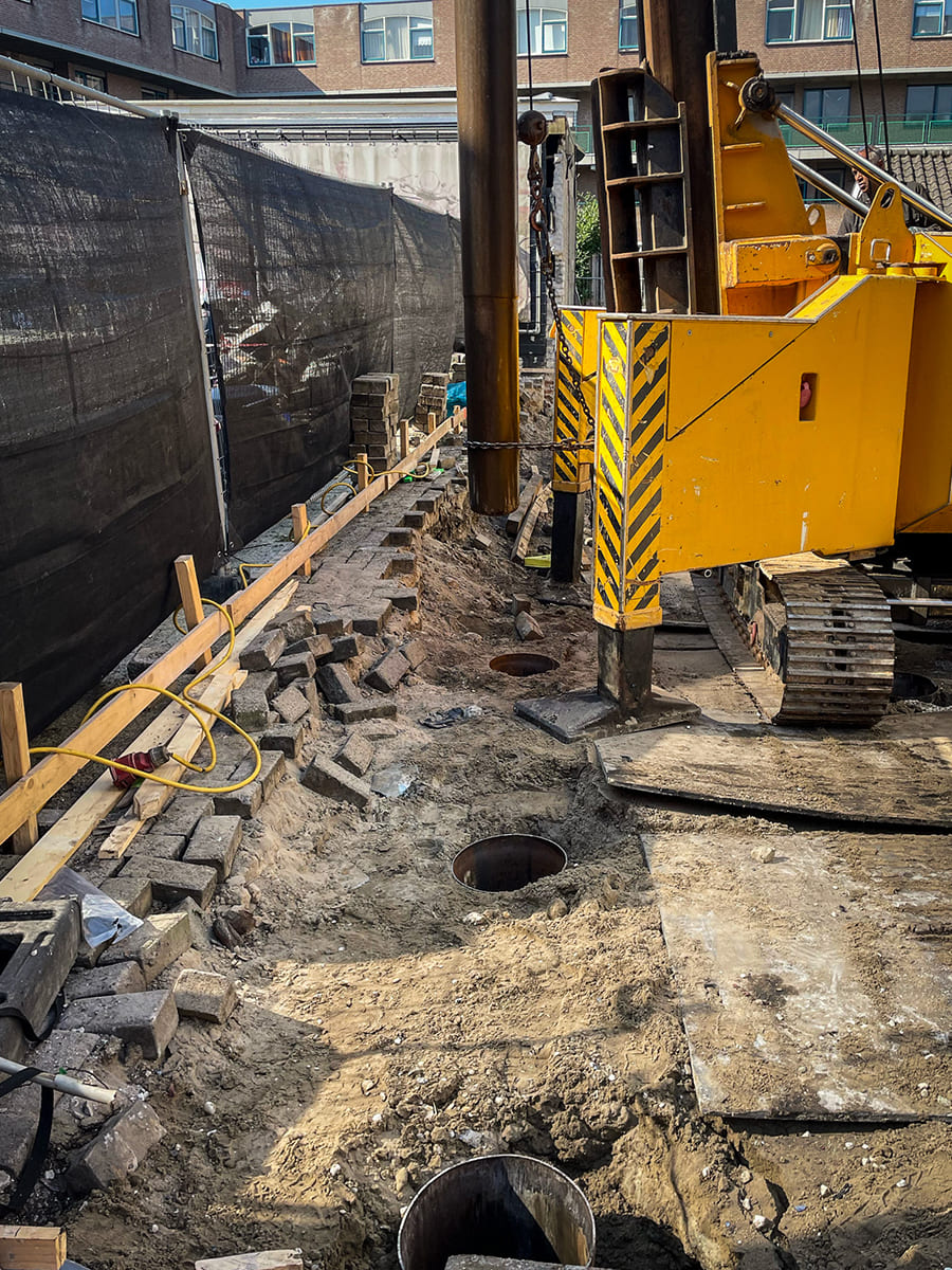 Driven steel pipes for apartments