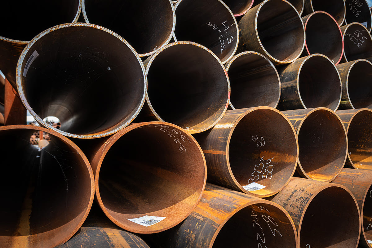 Steel mooring posts Ø 323.9 x 8.80 millimeter