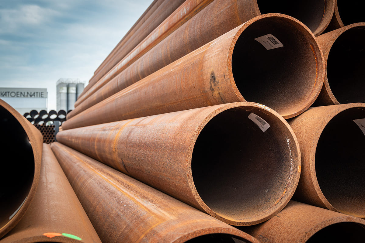 2 Steel tube piles Ø 406,4 x 14,30 mm