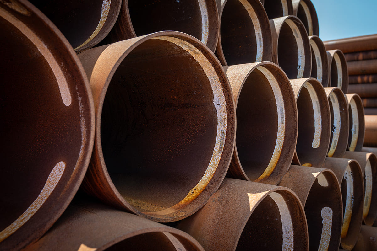 Steel tube piles Ø 339.7 x 6.30 mm