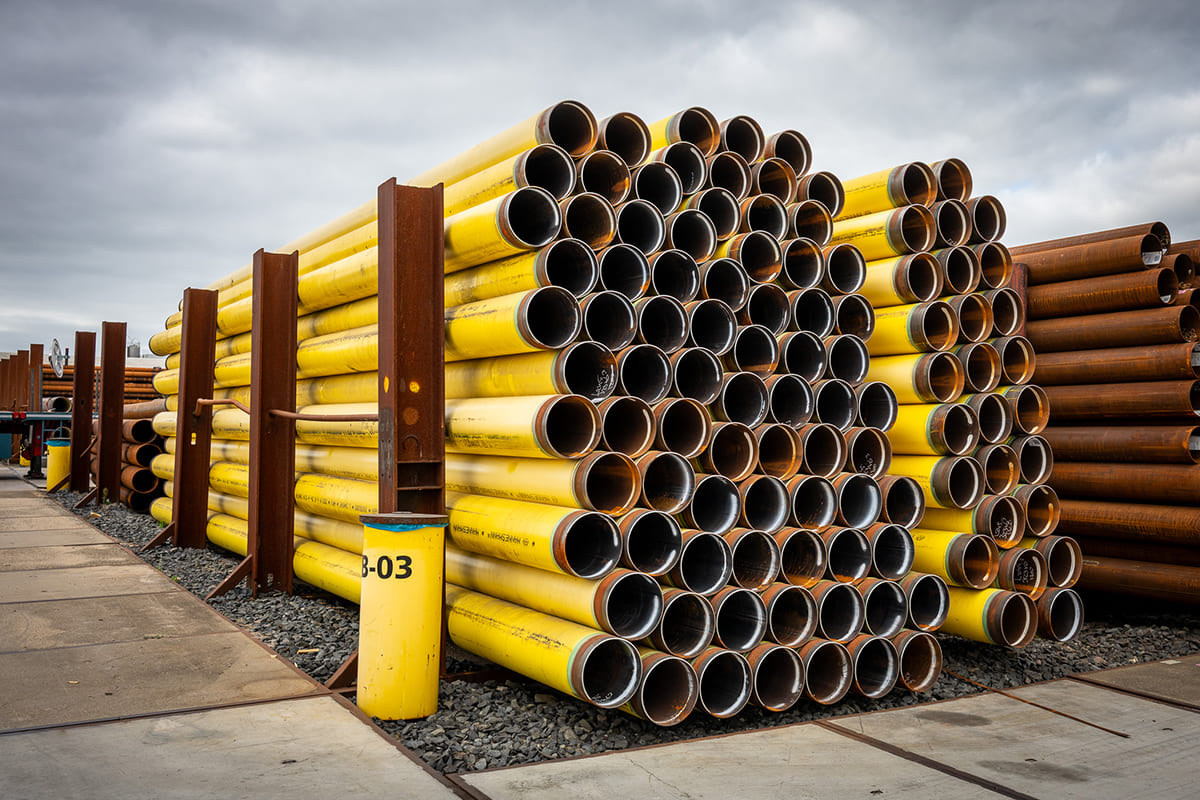Steel piles with PE-coating