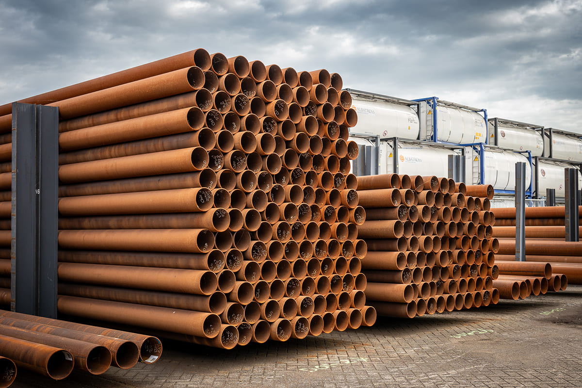 Steel pipe piles Ø 219,1 x 6,30 millimeter