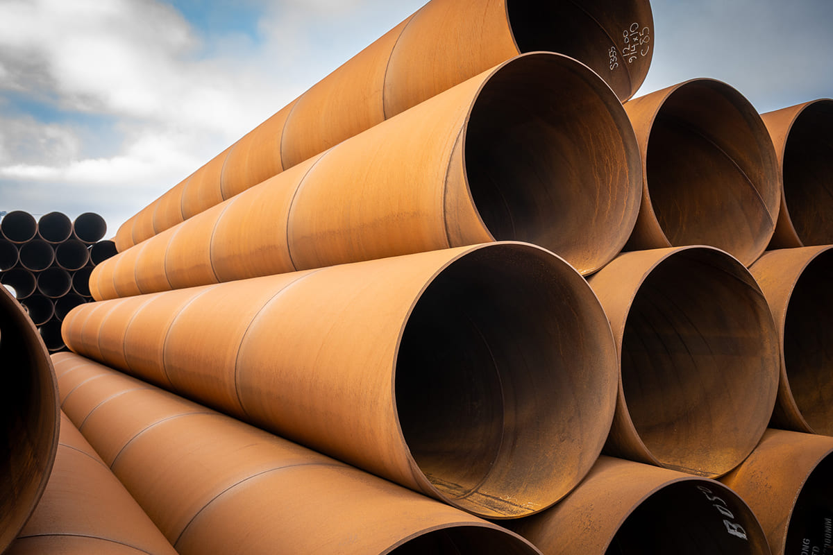 Spiral welded tubes 2 pieces